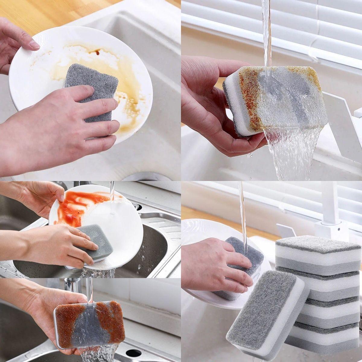 10 Pieces of Double-sided Wiping Cloth, Cleaning Cloth, and Sponge for Kitchen Use