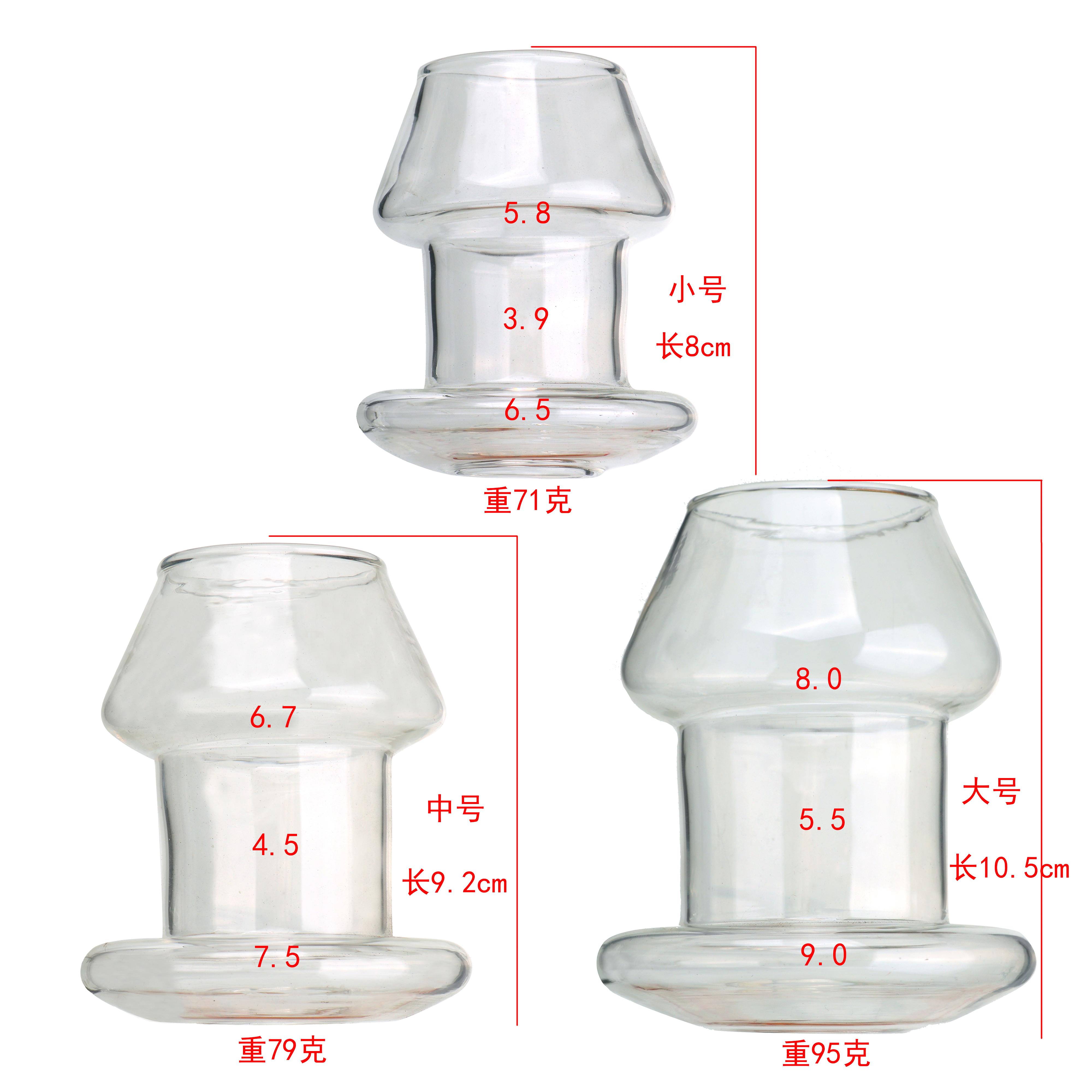 VaHppy Skleněná trubice pro nahlédnutí do vagíny duté sklenice na víno Průhledné Dva konce vedou k S/M/L SM BDSM Sexuální hračky Produkty pro dospělé