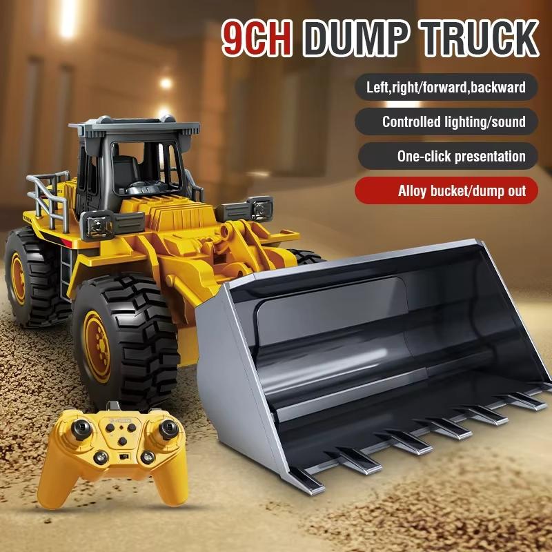 4WD Remote Control Excavator 4x4 Alloy Dump Truck Bulldozer Radio Model RC Car Construction Vehicle Toy Children Kids Gifts