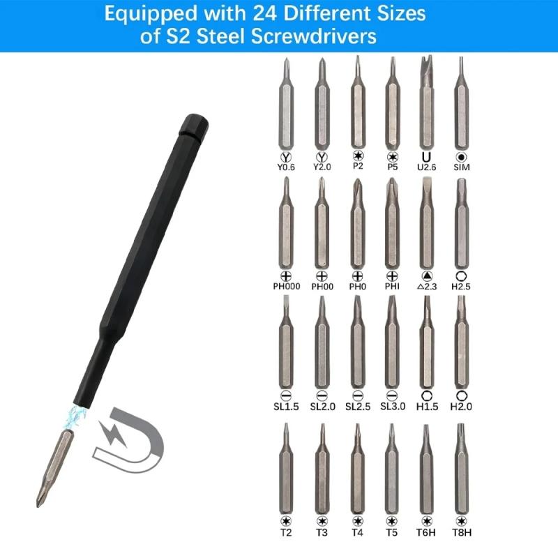 Magnetic Screwdriver Set 24 In 1 Kit Bits Precision Electronics Computer PC Phone Disassembly Multifunctional Maintenance Tool