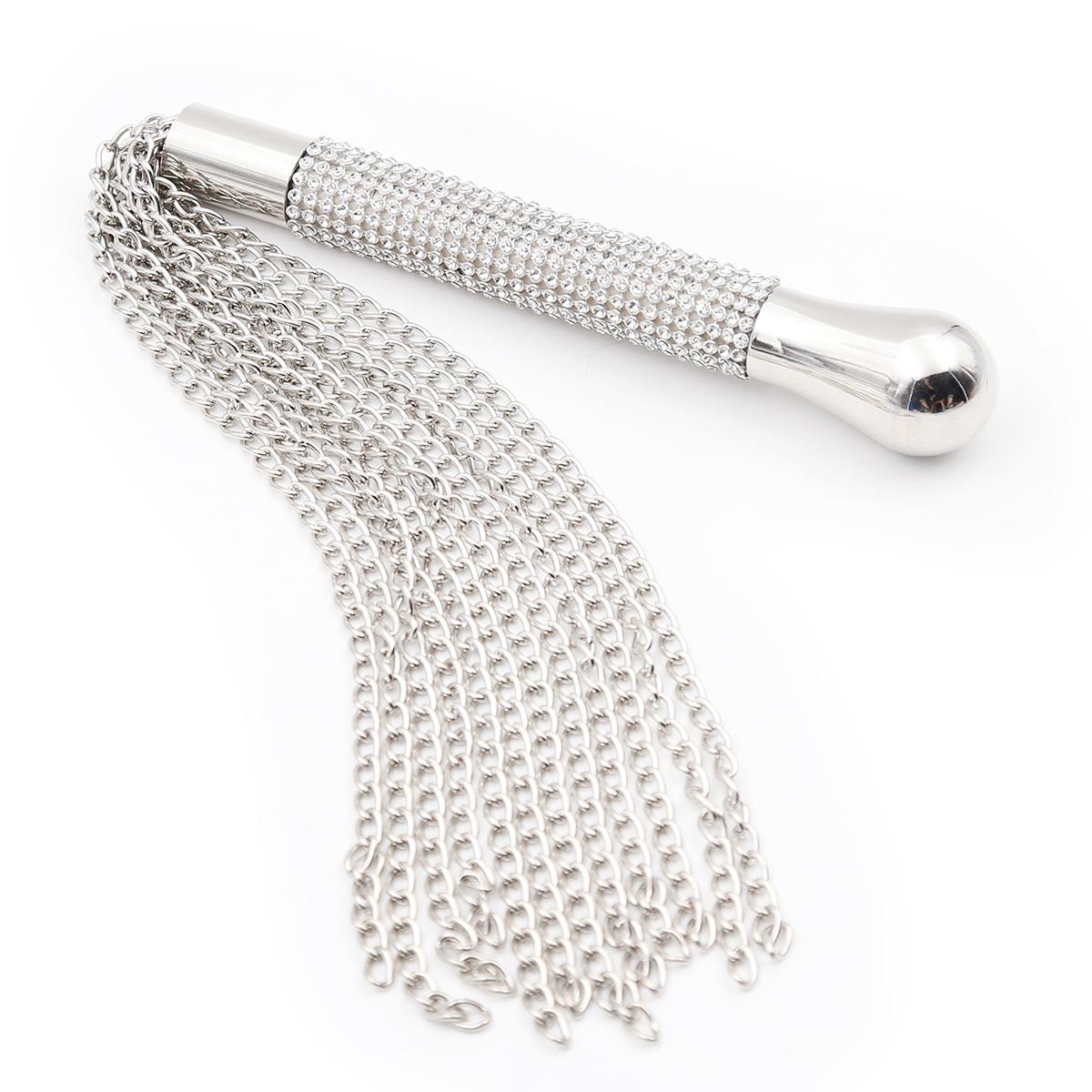 VaHppy Adult sexual games products Whip Slap SM BDSM Diamond handle Weighted Iron chain beard Tassel sex toys for Couple
