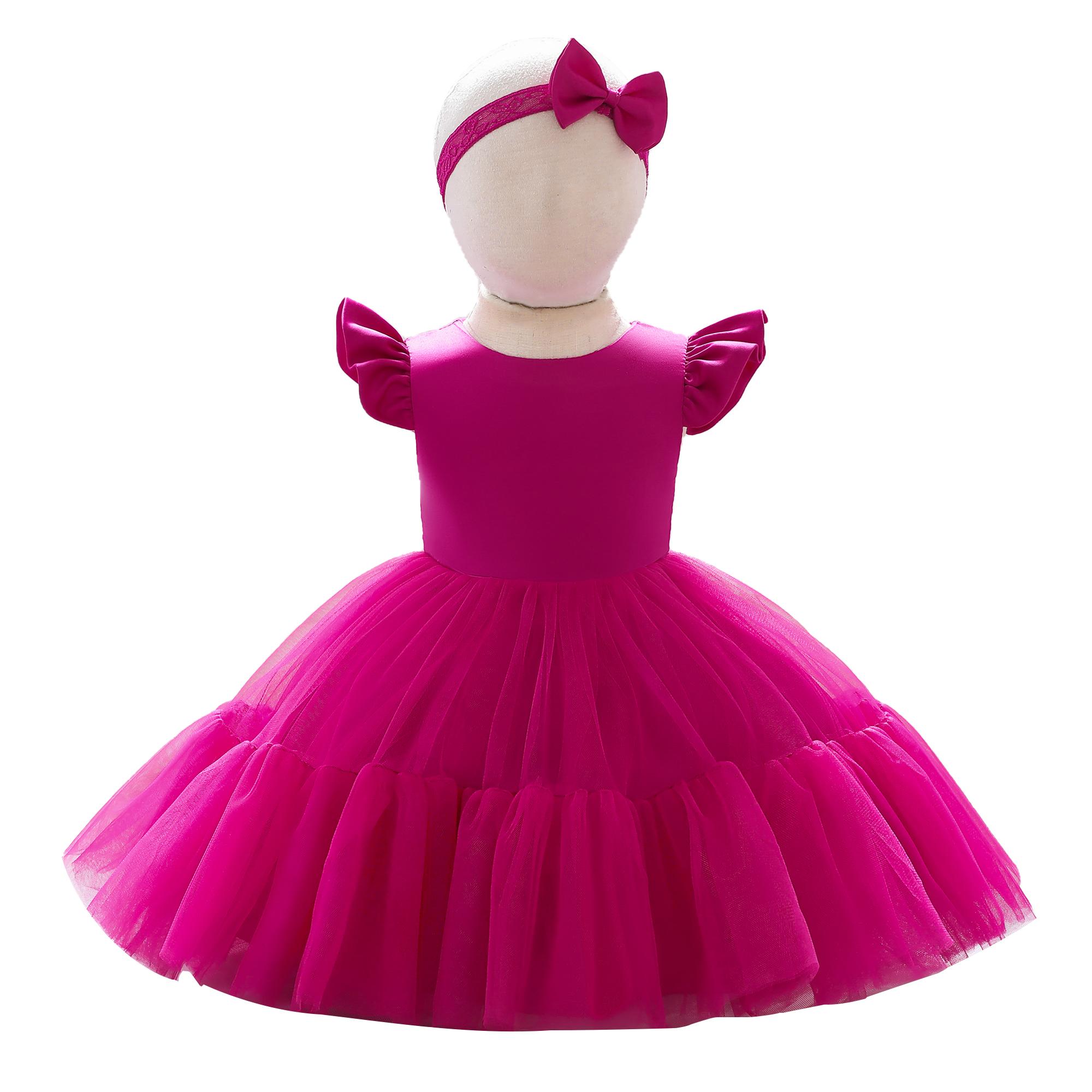 strapless open back dress Blush Pearl Pink Satin Princess Dress – Kids Clothing World main image 1