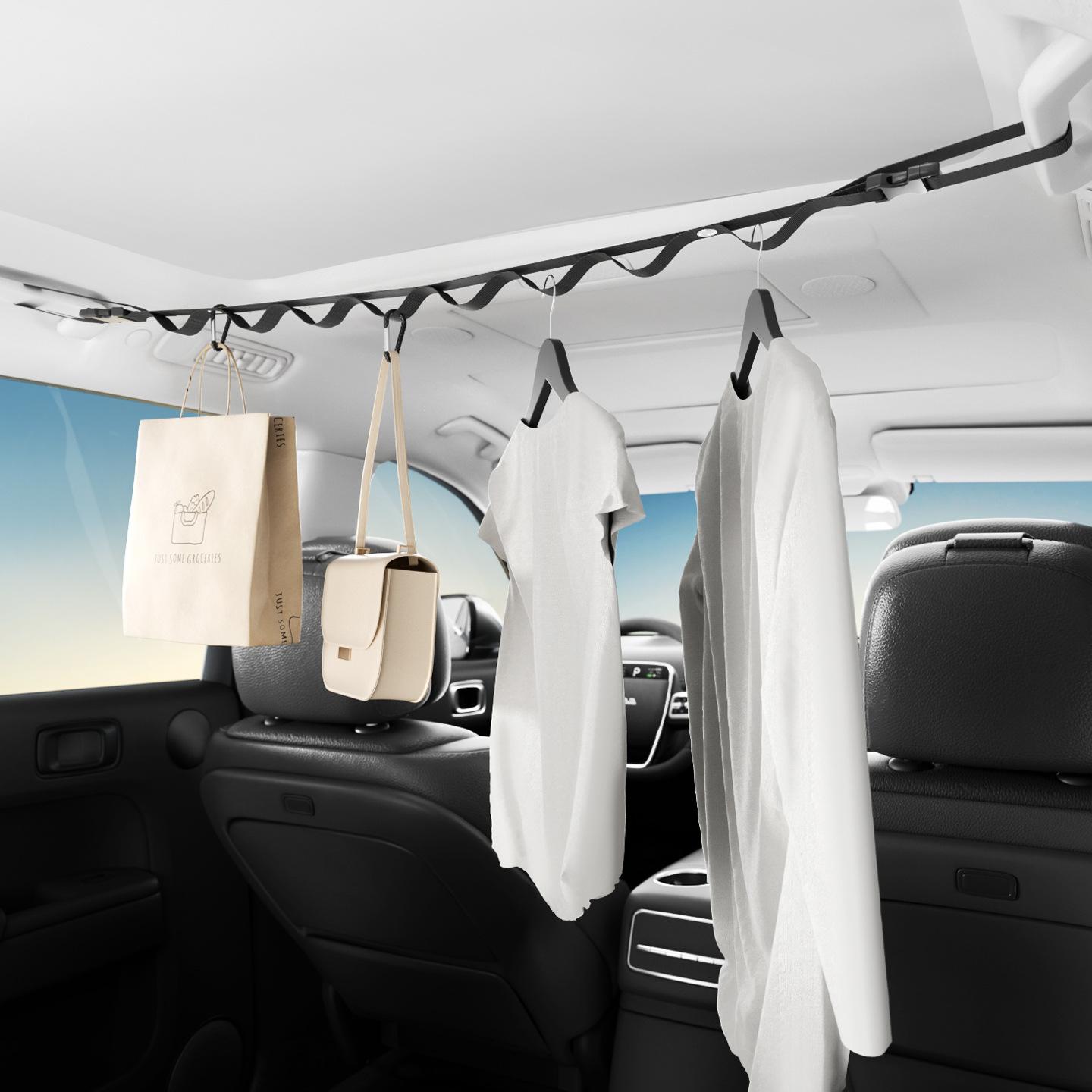 Multifunctional Car Clothesline Car Hanging Clothes Rack Car Rear Seat Storage Fixed Hook Clothes Rack