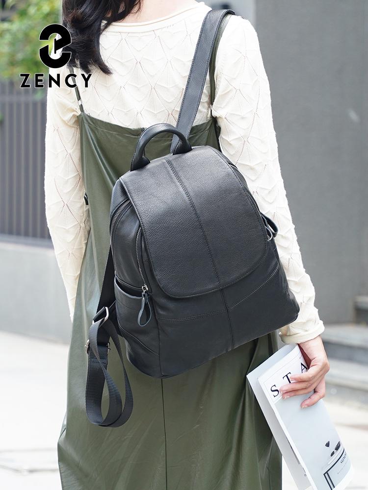 Zency 100% Genuine Leather Backpack For Women