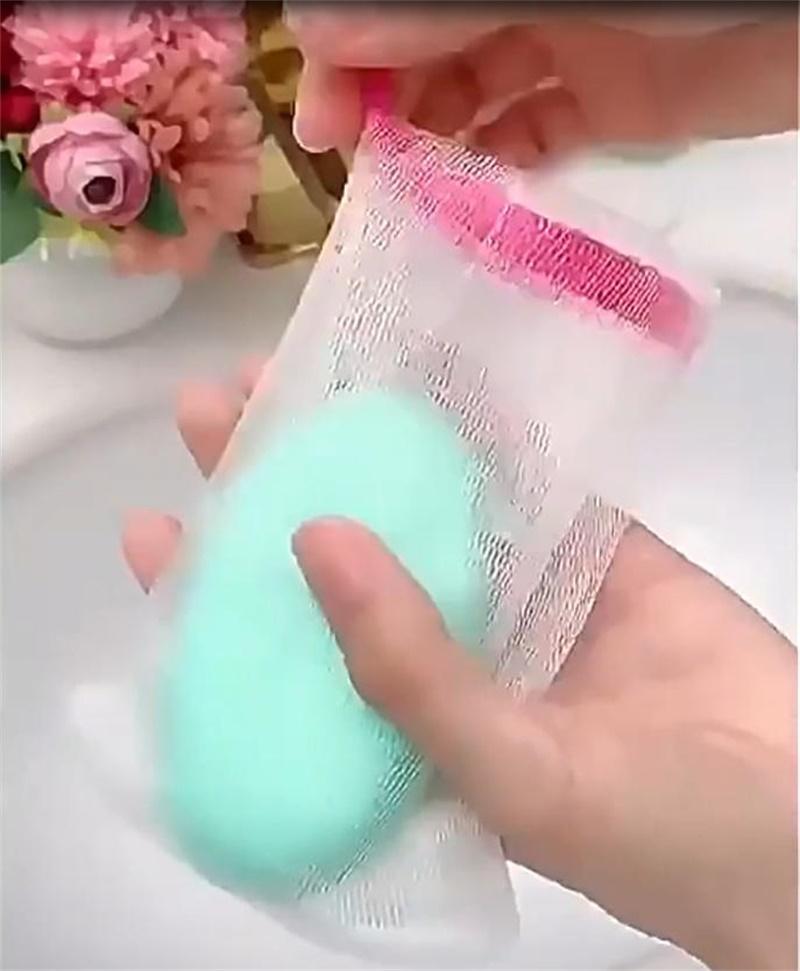 White PE Fiber Bath Mitts Soaps Wear Rope Nets 1Set of 10 PCS Foaming Catalyze Washing Soap Foam Fragrance Deodorant Healthy Auxiliary Generation Foam