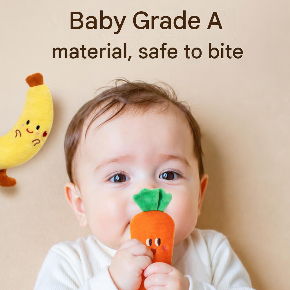 Infant Startle-Reflex Soothing Hand-Grip Toy for Sleep (1Banana, 1Carrot)