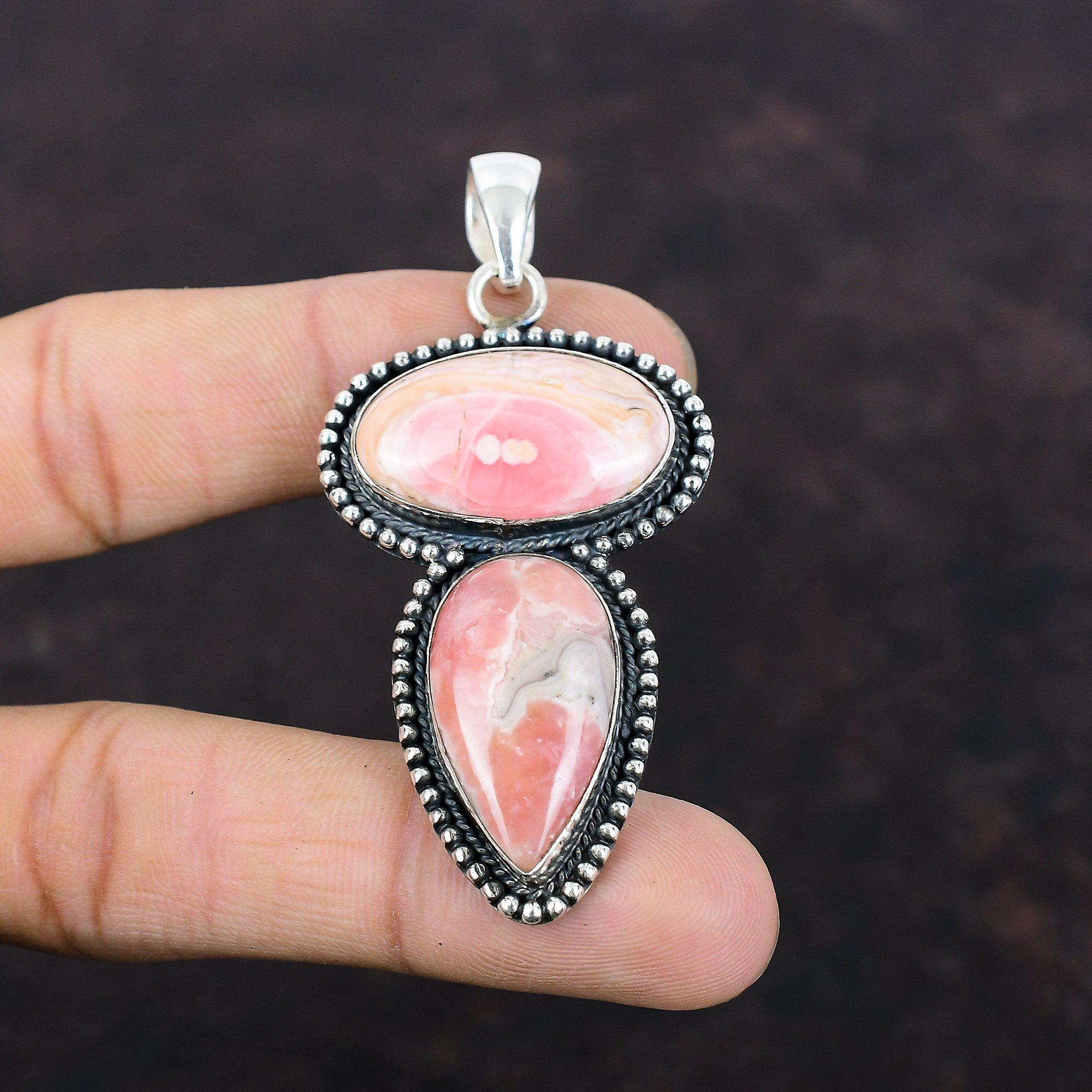 Rhodochrosite Pendant 925 Sterling Silver Pendant Gemstone Jewelry Vintage Pendant Handmade Elegant Pendant Gift For Friend Designer Jewelry