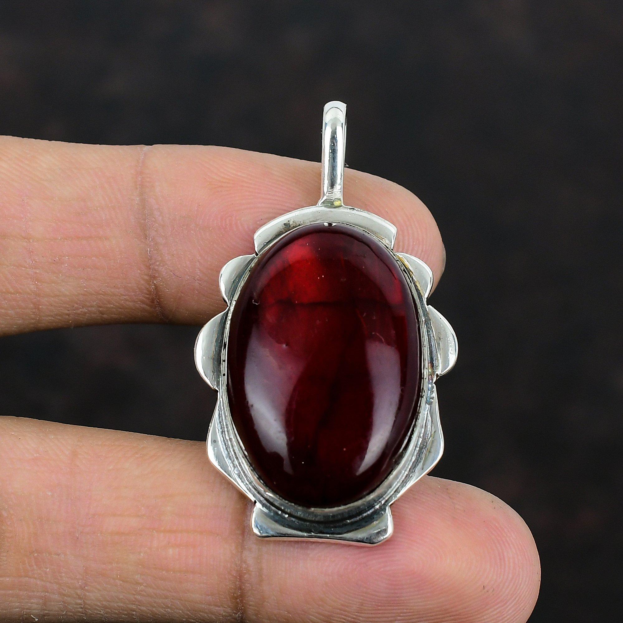 Red Fire Labradorite Gemstone Pendant Dainty Pendant 925 Sterling Silver Pendant Handmade Jewelry Anniversary Gift For Him Stylish Pendant