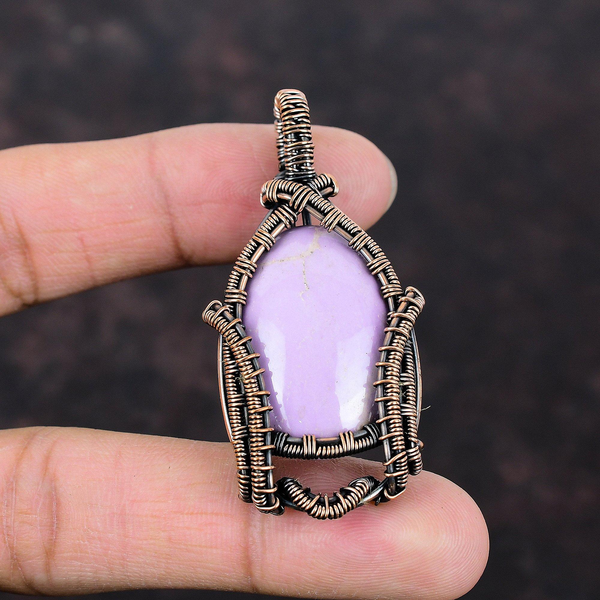 Phosphosiderite Copper Pendant Copper Wire Wrapped Gemstone Pendant Phosphosiderite Jewelry Handmade Pendant Copper Jewelry Gift For Friend