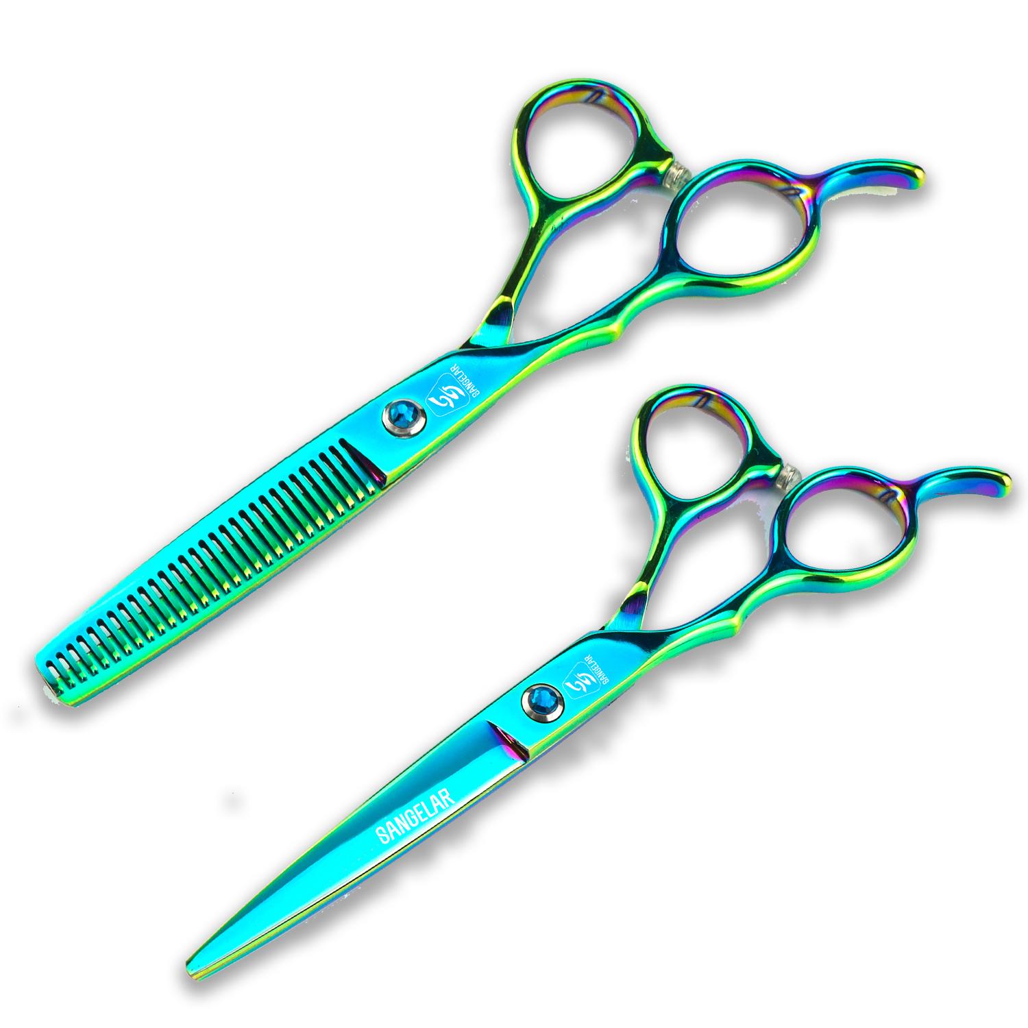 Sanglar Left Hand 6 inch Professional Razor Edge Series Hair Cutting Scissors - Barber Hair Cutting & Thinning Shears For Salon & Home