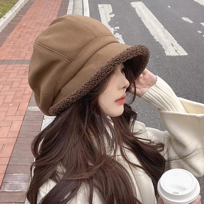 Women's Winter Built-in Ear Muffs and Yarn Cap - Non Elastic, Suitable for Cold Weather, Comfortable Texture Fabric