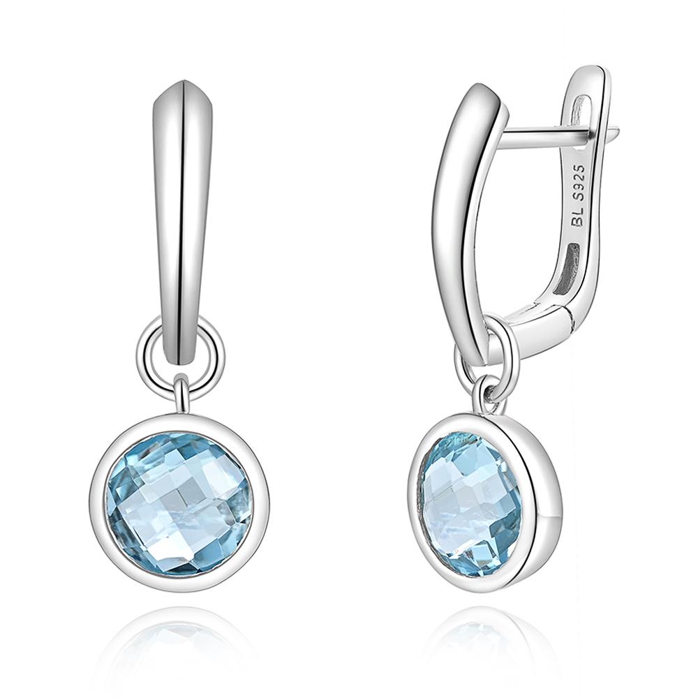 Einfache Lünettenfassung Silberohrringe rund 8mm 4ct 925 Sterlingsilber feiner Schmuck für Mädchen schönes Geschenk