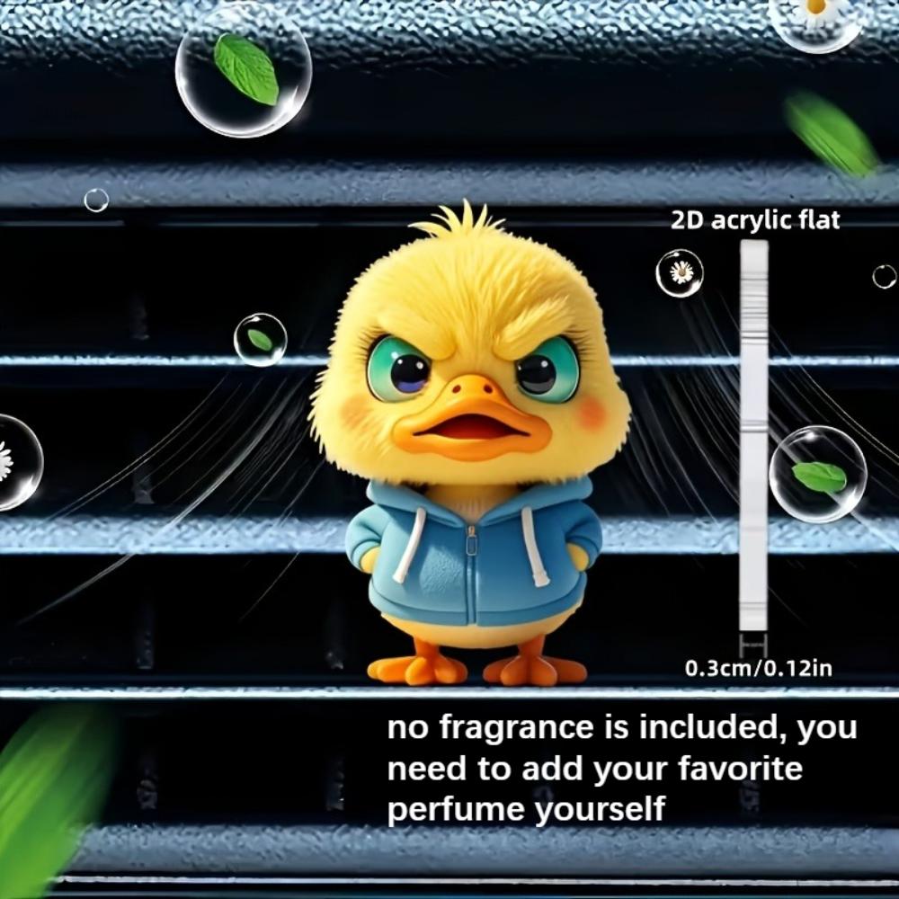 2D flat duck car vent clip decorative diffuser (fragrance not included), car interior decoration, aromatherapy clip, ideal for holiday gifts