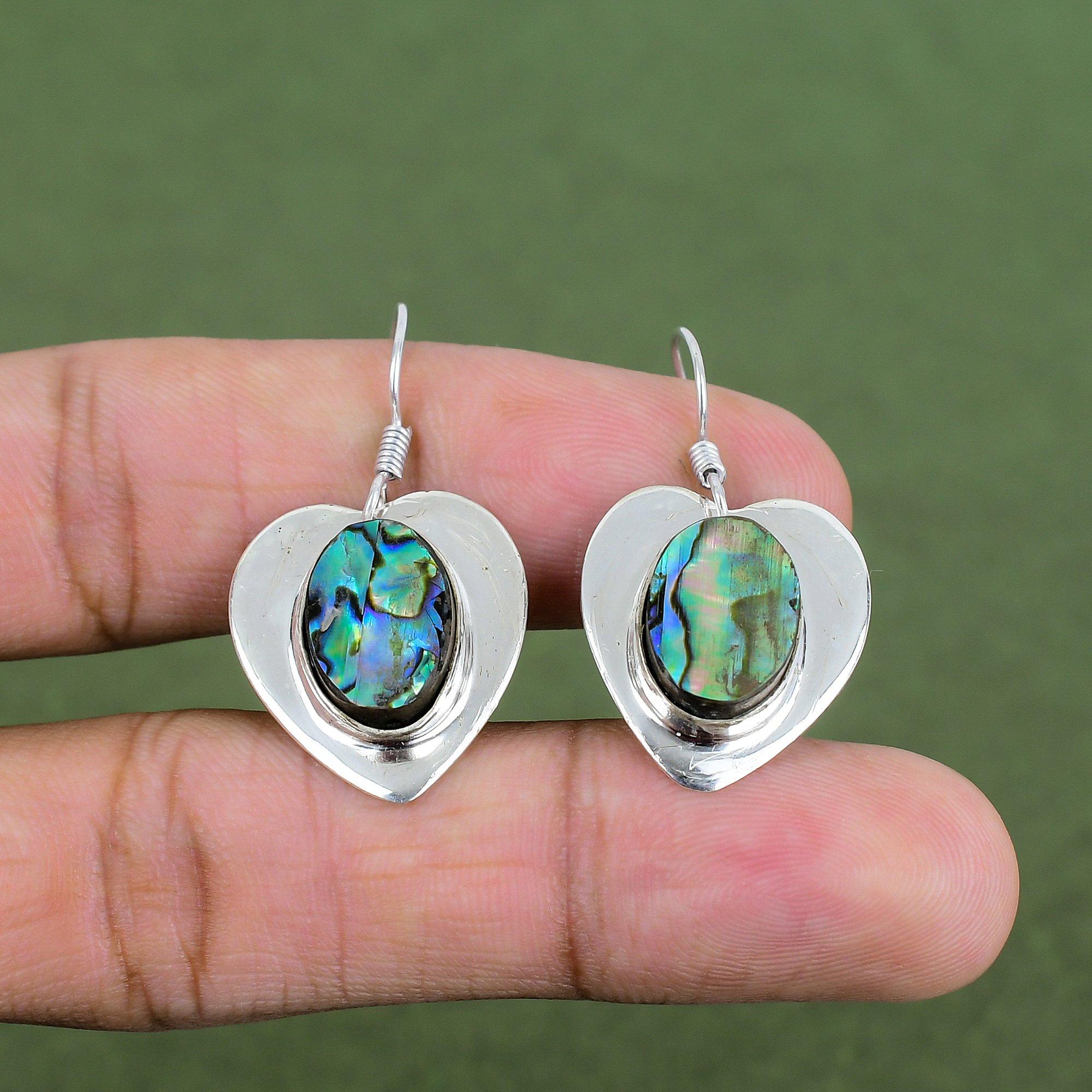 Abalone Shell Earring 925 Sterling Silver Earring Handmade Unique Style Jewelry Dainty Earrings Abalone Shell Gemstone Jewelry Gifts For Her