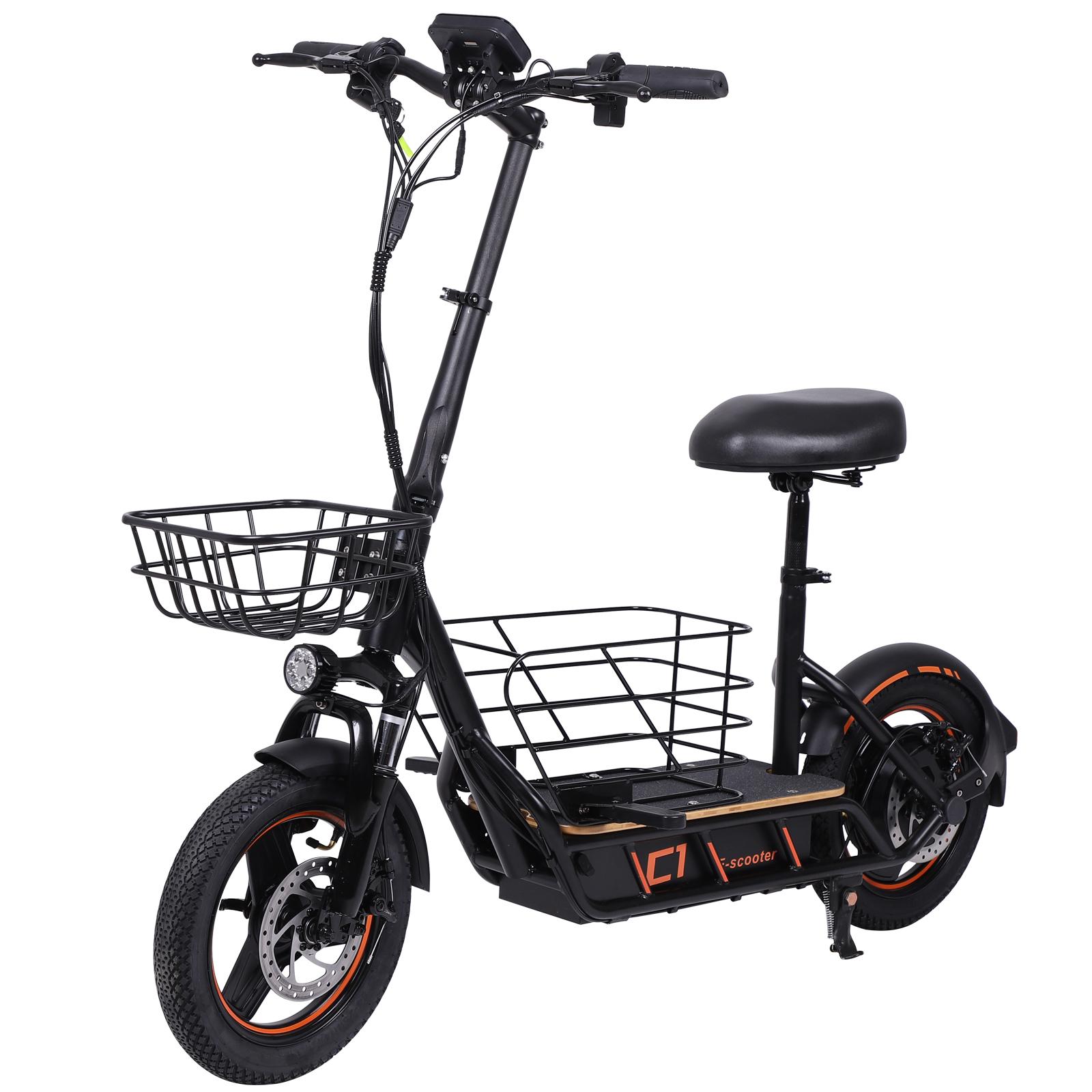 FreeBoy H14 Folding Electric Scooter, 36V 10Ah Battery, Detachable Basket