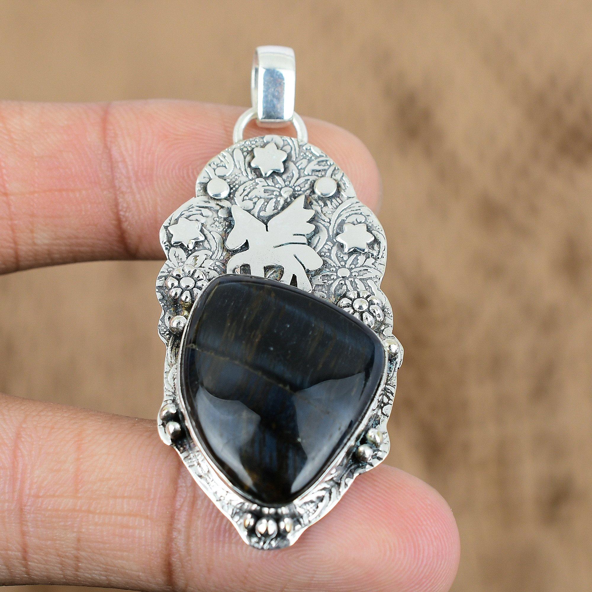 Gift For Women Pendant Unicorn 925 Sterling Silver Natural Nellite Gemstone