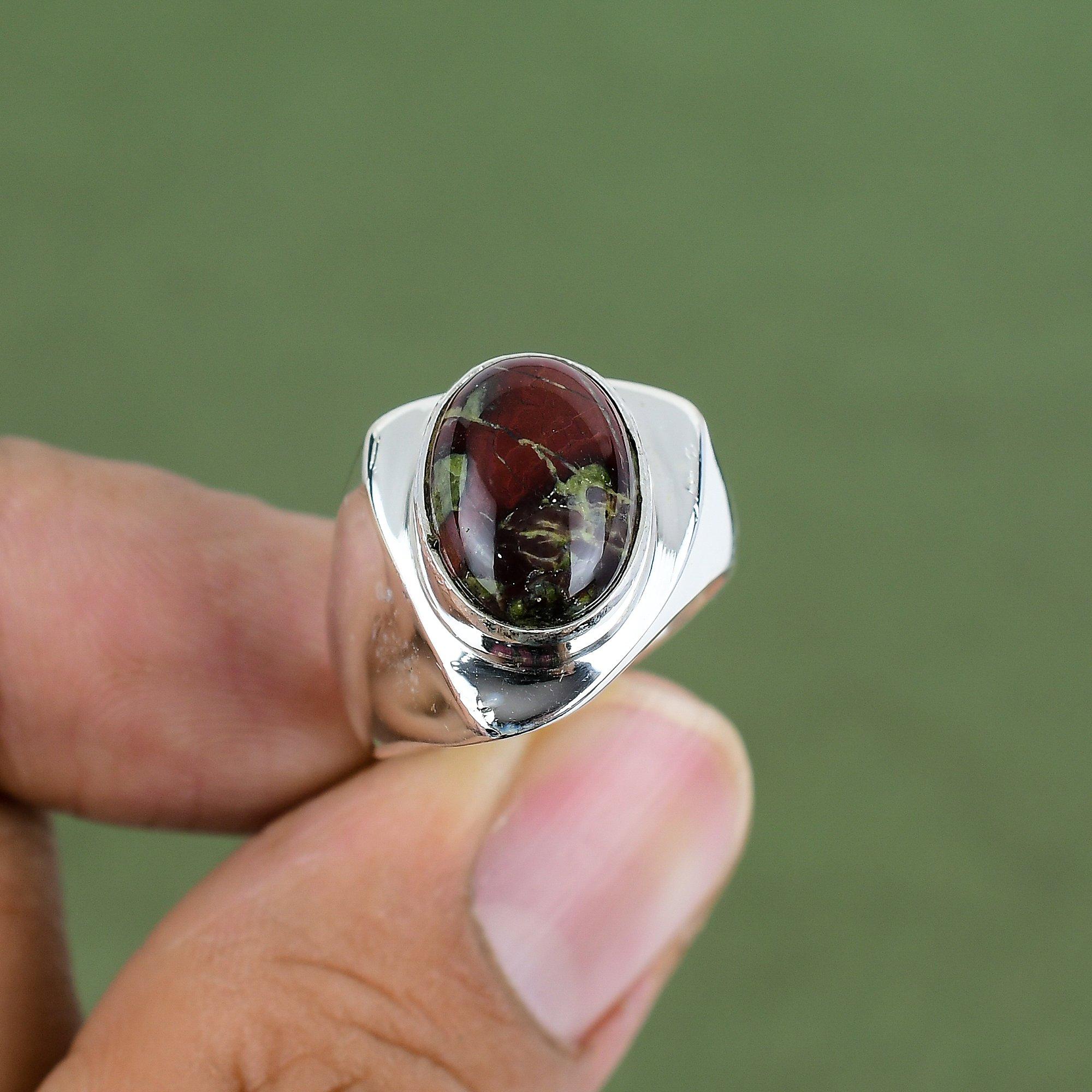 Dragon Bloodstone Ring 925 Sterling Silver Ring Latest Design Ring Handmade Jewelry Beautiful Gemstone Ring For Gifts Available In Ring Size