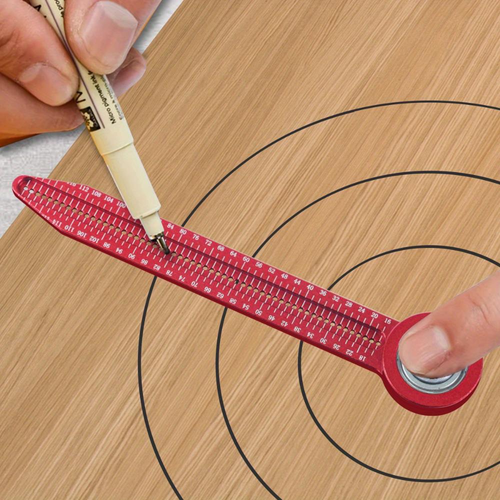 Woodworking Scribing Gauge with Pocket Clip Aluminum Woodworking Compass Chart Tool,High Precision Marking Measuring Ruler -Woodworking Scribing Gauge
