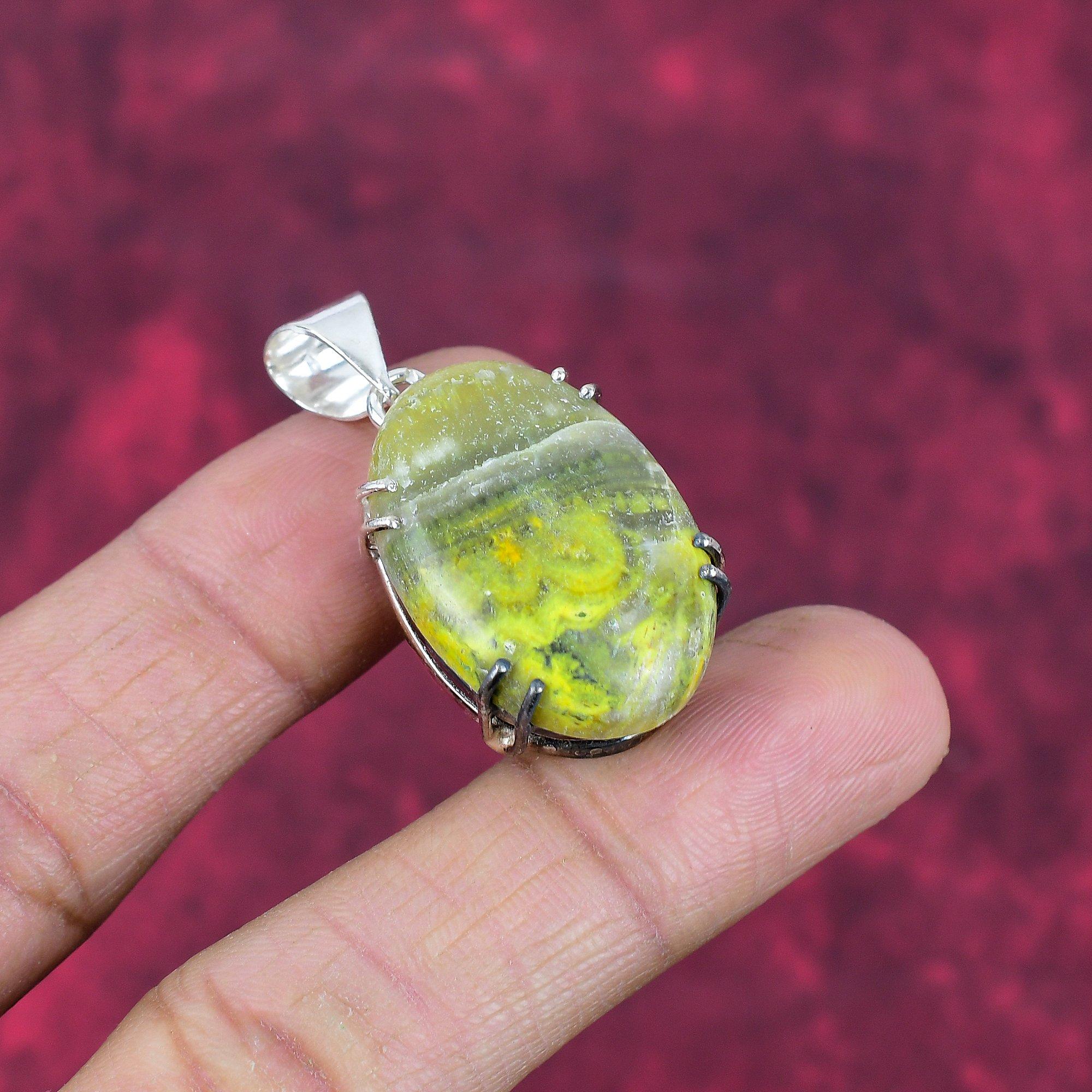 Bumblebee Jasper Pendant, 925 Solid Sterling Silver Gemstone Jewelry, Handmade Pendant, For Mother Day
