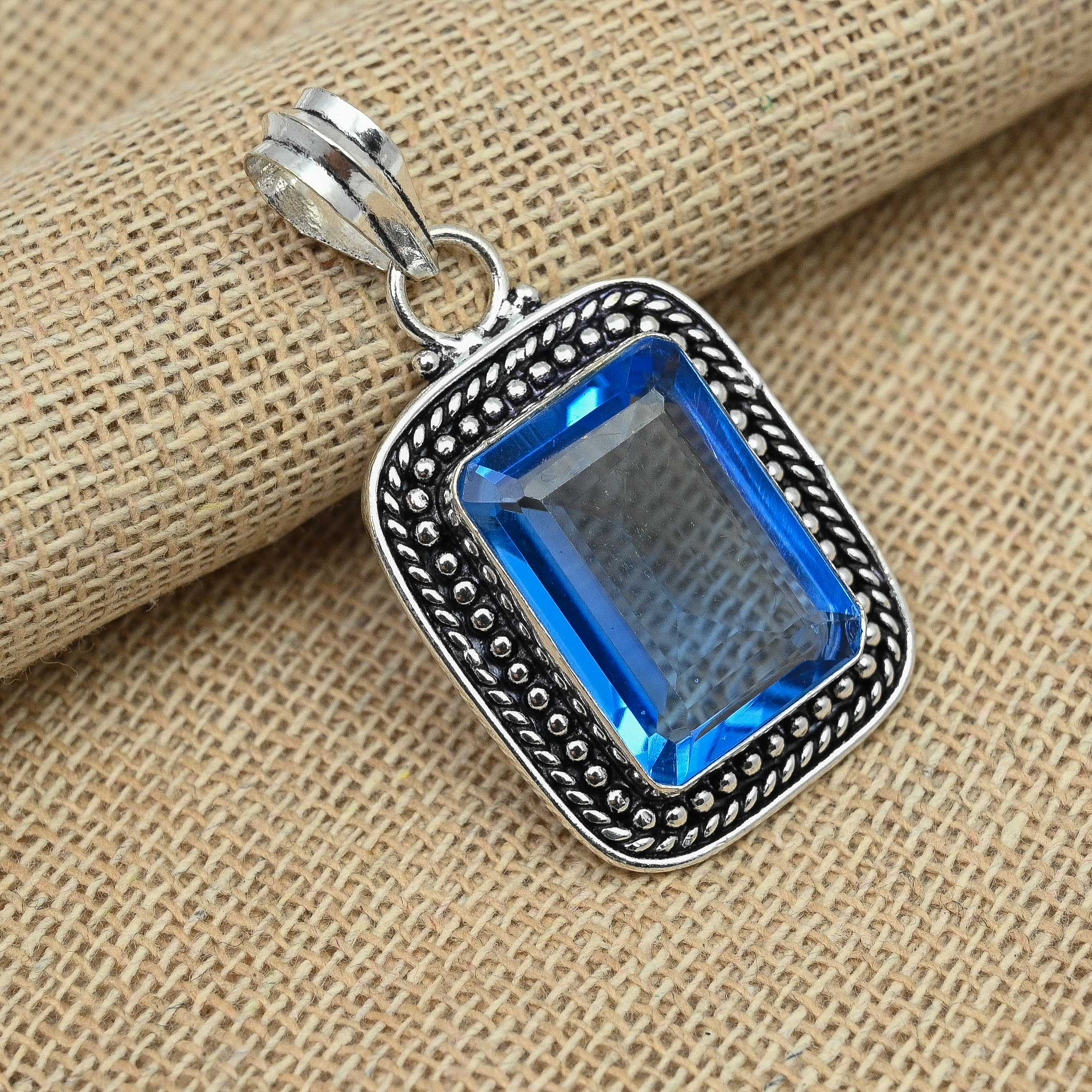 Glorious Tanzanite Gemstone 925 Sterling Silver Jewelry Handmade Pendant For Women