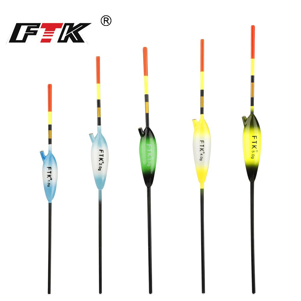 FTK 5pcs/lot Fishing Float Size 1g/2g/3g/4g/5gBarguzinsky Fir Floats Buoy Bobber Fishing Floats Multicolor Fishing Tackle Pesca