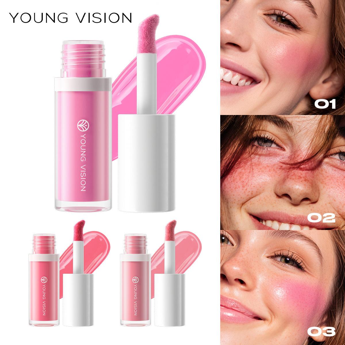 3-color Matte Liquid Blush, Silky Natural Rouge Eye Shadow Lipstick, One-piece Blush Liquid Waterproof Candy Color Sexy Lipstick