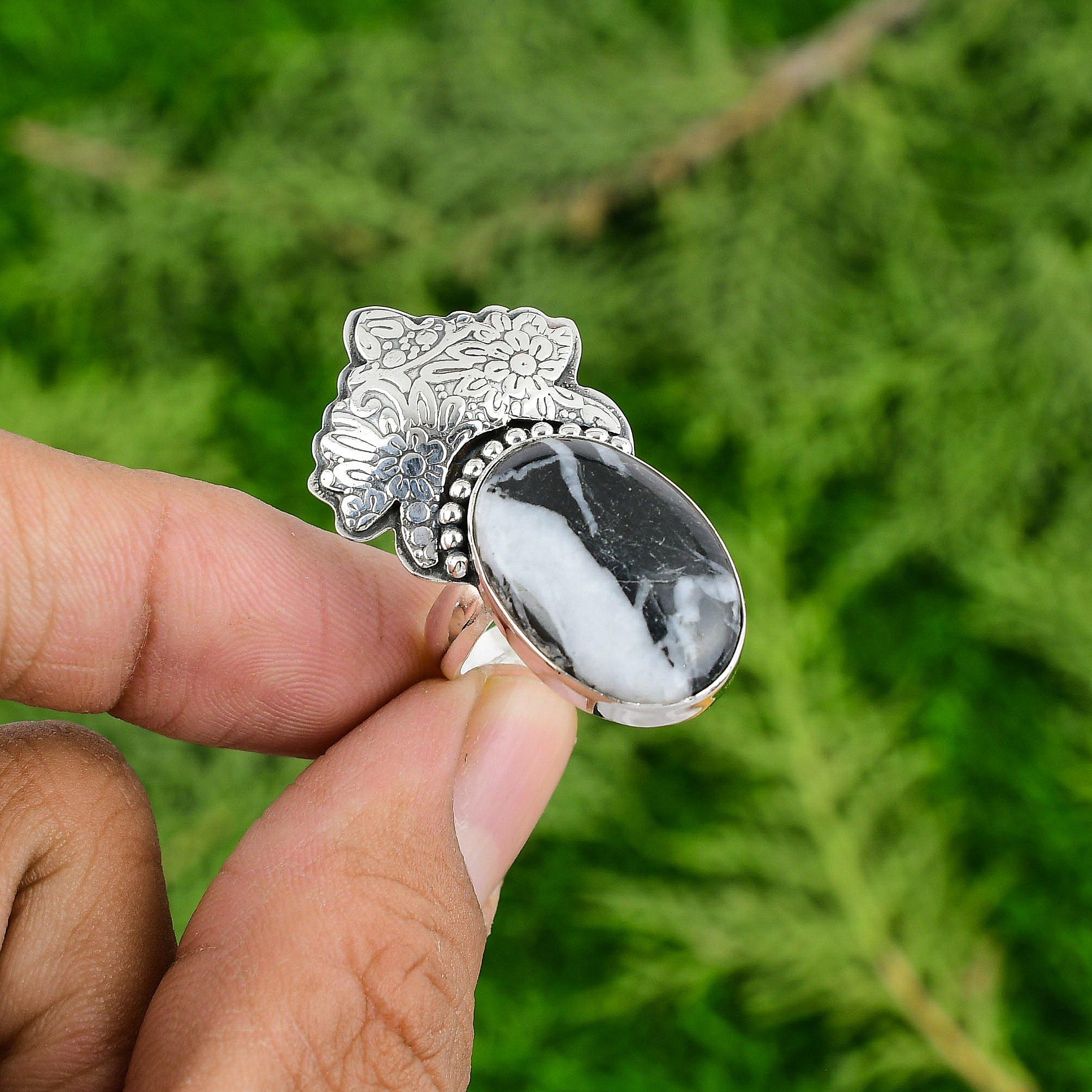 Oval Chrysanthemum Stone Anniversary Solitaire Bezel Ring 925 Sterling Silver