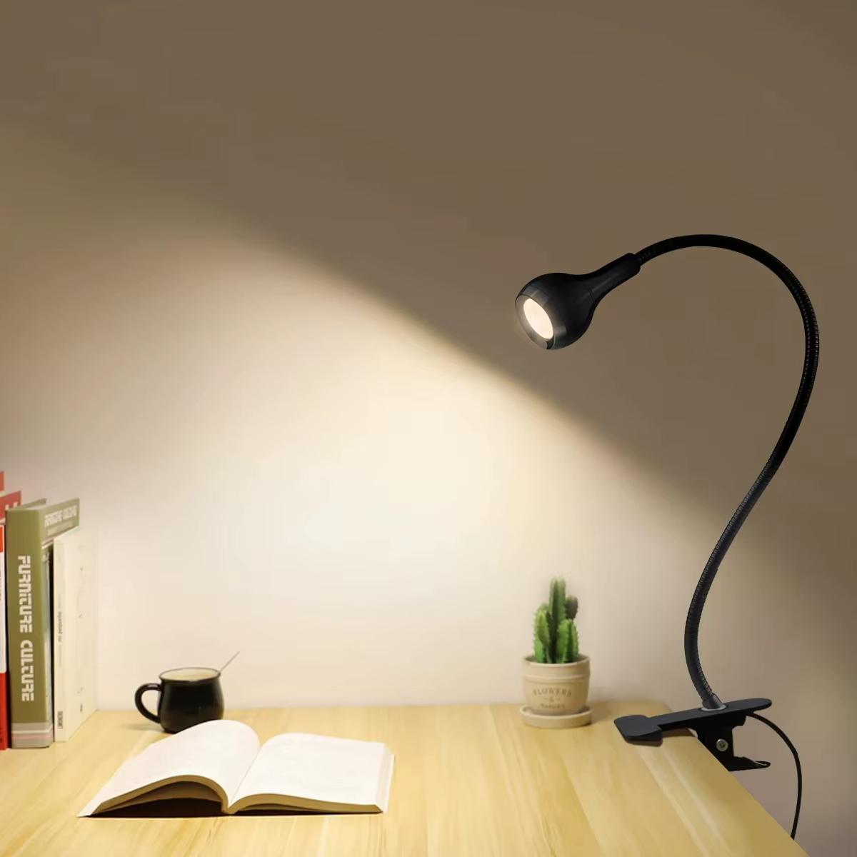 LED Reading Light with Clamp 360° Flexible Adjustable Desk Lamp Gooseneck Book Lamp Eye Protection Reading Book Night Lights
