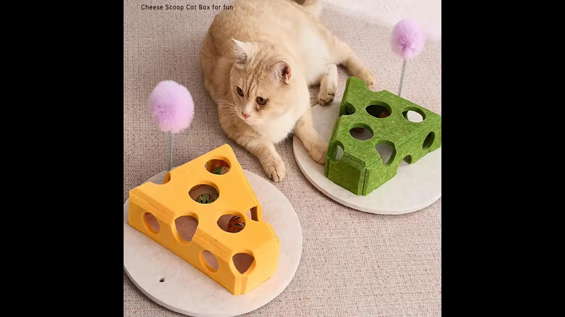 Interactive Cat Puzzle Plaything Puzzle Felt Box For Indoor Cats Kitten Mental Training Tools Hide And Seek Cat Agility Toys