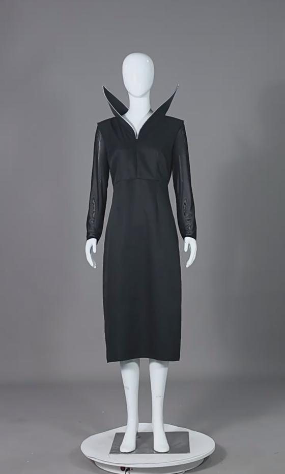 Wednesday Addams Halloween Stand Collar Long Dress Cosplay Costume for Anime Show
