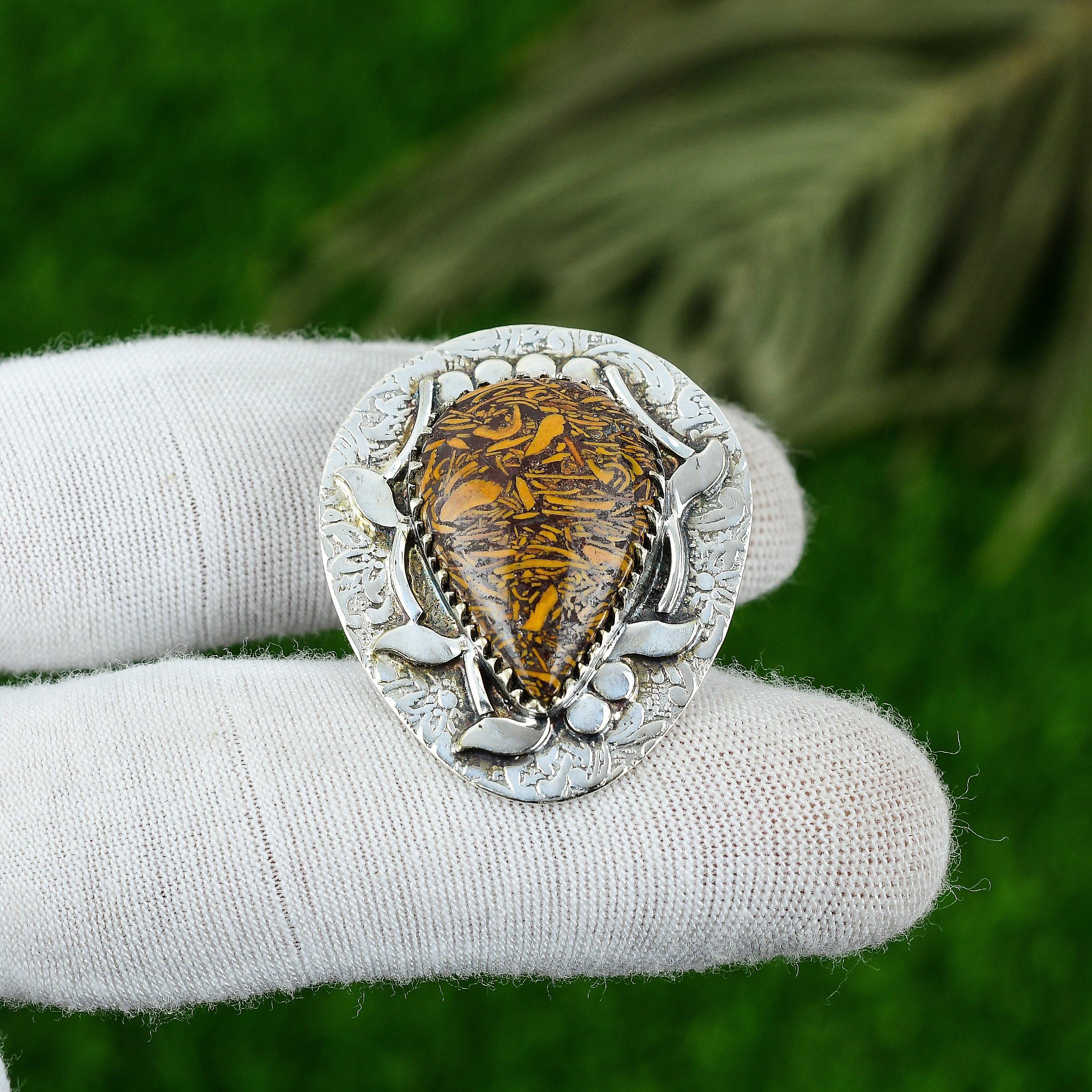 Birthday Gift For Her Natural Mariam Jasper Gemstone Pendant 925 Sterling Silver