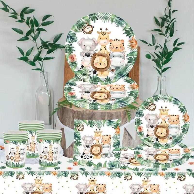 Tovaglioli Per Baby Shower Con Animali E Arcobaleno - 40 Pezzi
