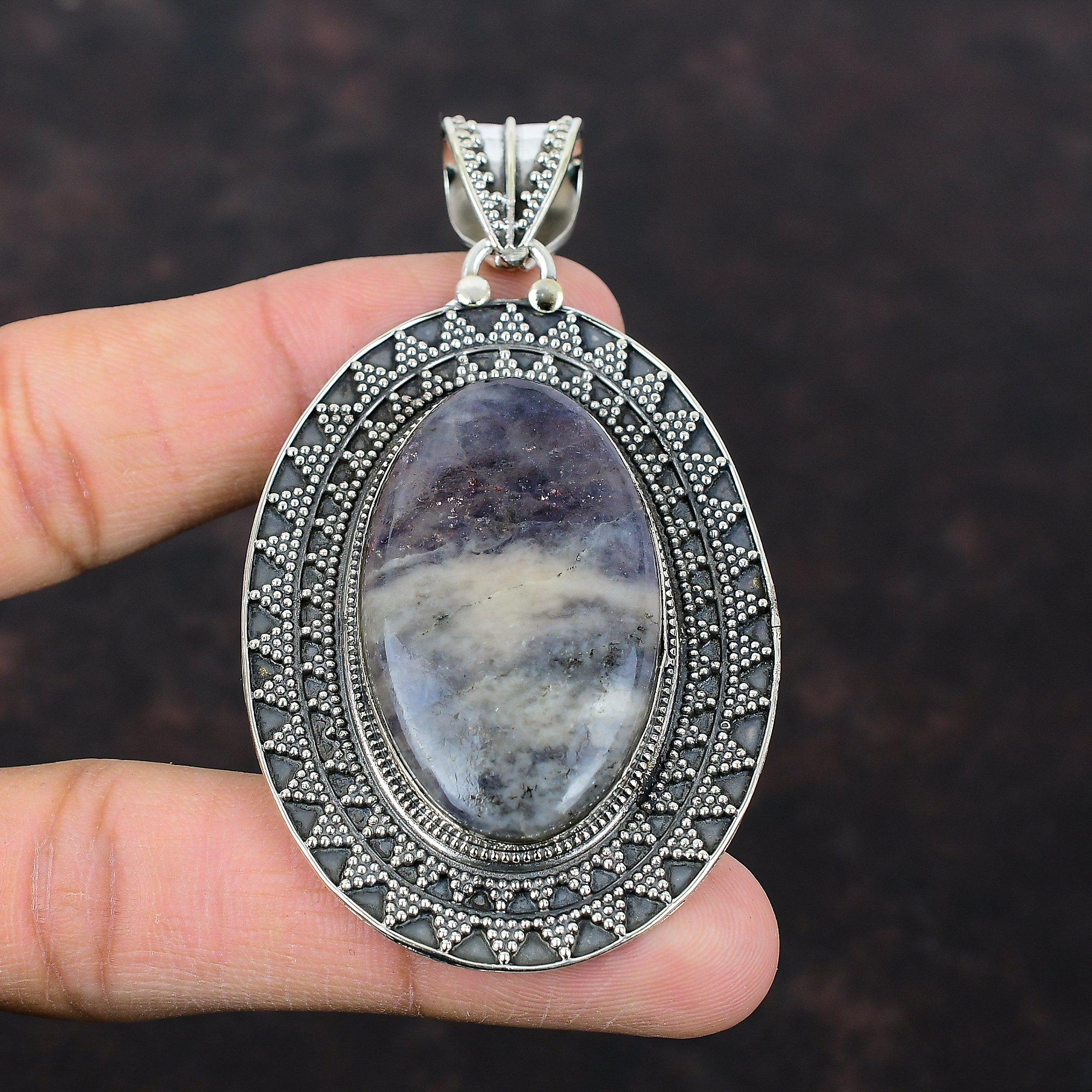 Iolite Sunstone Pendant 925 Sterling Silver Pendant High Quality Gemstone Jewelry Handmade Brand New Pendant Gift For Mother Vintage Jewelry