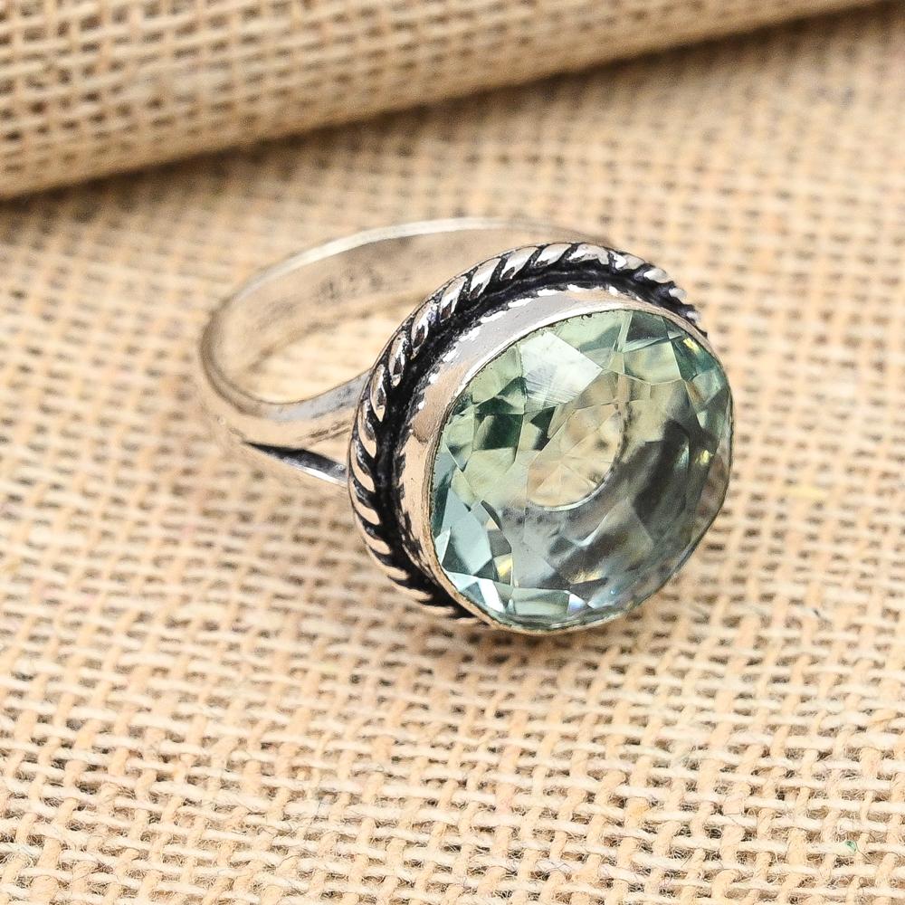 Glorious Aqua Apatite Gemstone Handmade Jewelry 925 Solid Sterling Silver Ring For Thanksgiving Gift