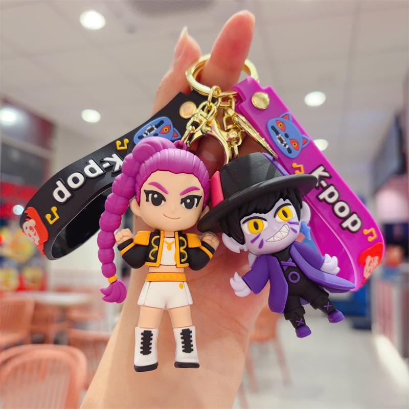 Demon Hunters Keychain Tiger PVC Cute Harajuku Key Ring