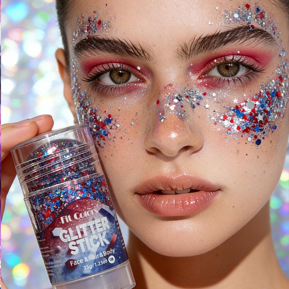 Body Paint Glitter Stick Face Lip Stick Gold Glitter Eyeshadow Stage Sparkling Sequins Cream Glitter Gel High Gloss Makeup