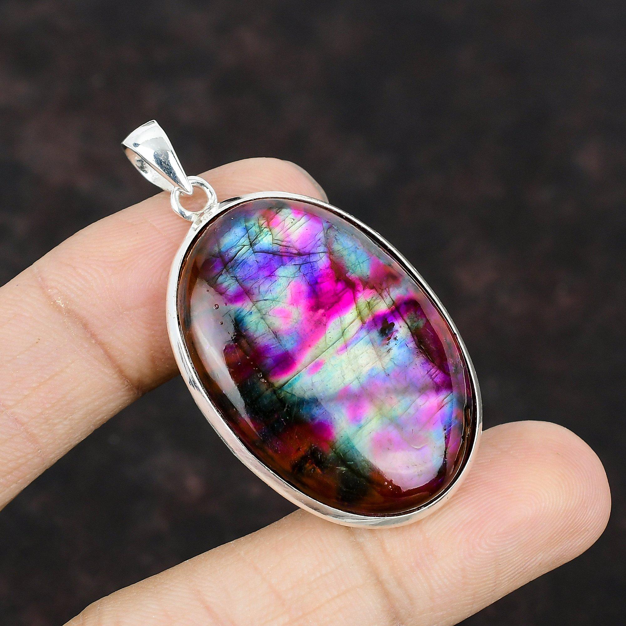 Multi Fire Labradorite Pendant Handmade Pendant 925 Sterling Silver Pendant Wedding Jewelry Gift High Quality Gemstone Jewelry Women Pendant