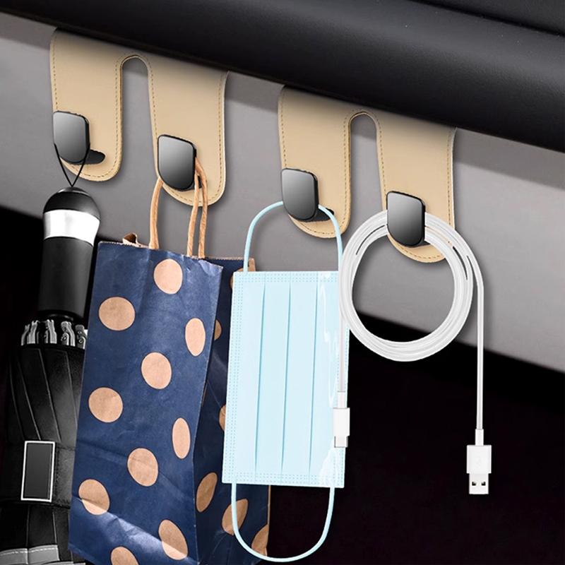 SEAMETAL Car Passenger Glove Box Hook Double Hook Purse Bag Hanger Hidden Storage Hooks Auto Interior Accessories
