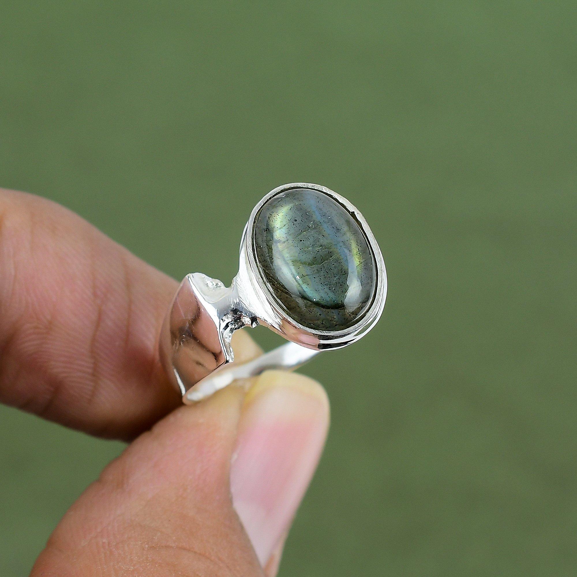 Labradorite Ring 925 Sterling Silver Ring Natural Gemstone Jewelry Labradorite Jewelry Handmade Ring Gift For Father Available In Ring Size