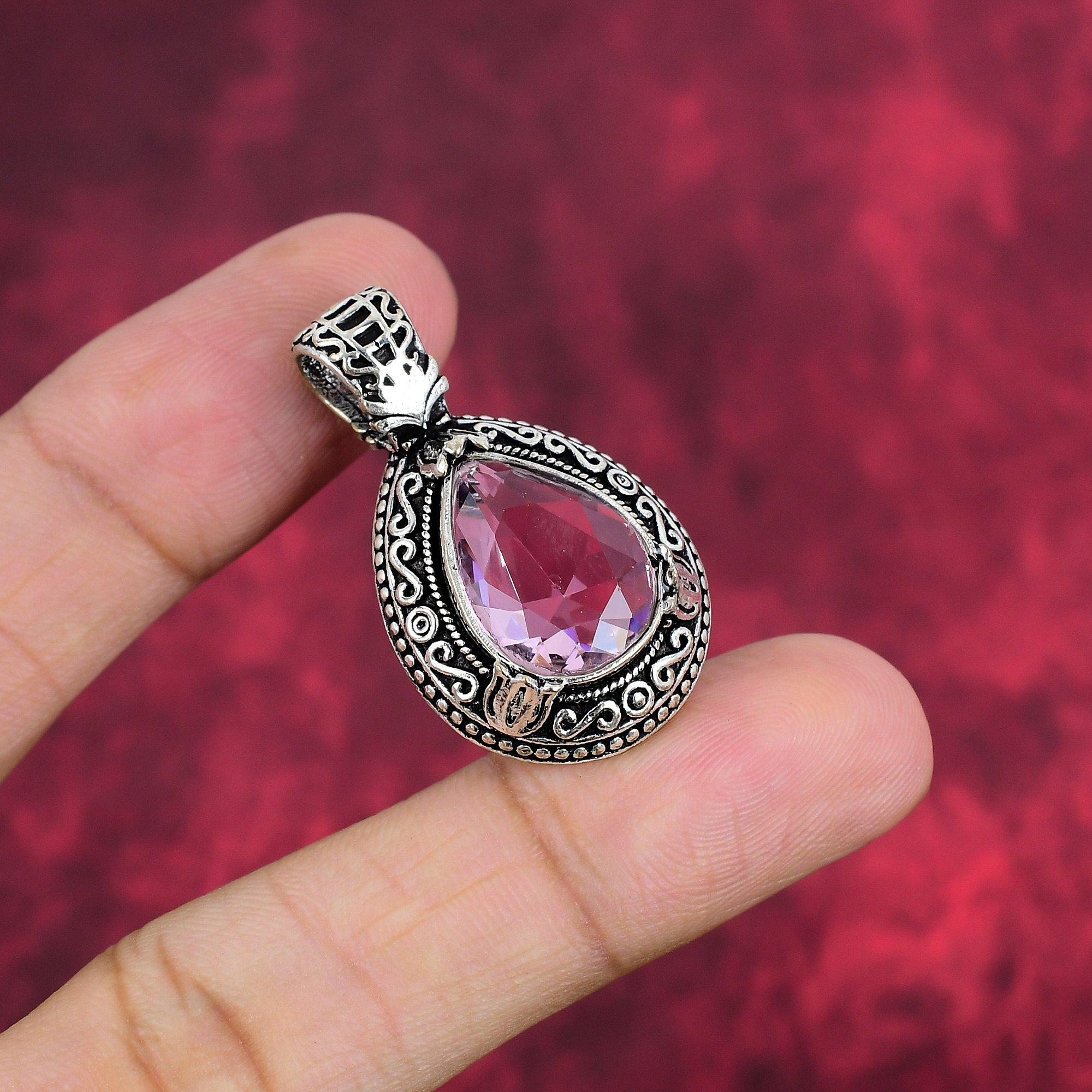 Pink Kunzite Pendant, 925 Solid Sterling Silver Pendant Handmade Gemstone Jewelry, Gifts For Wife Brand New Pendant