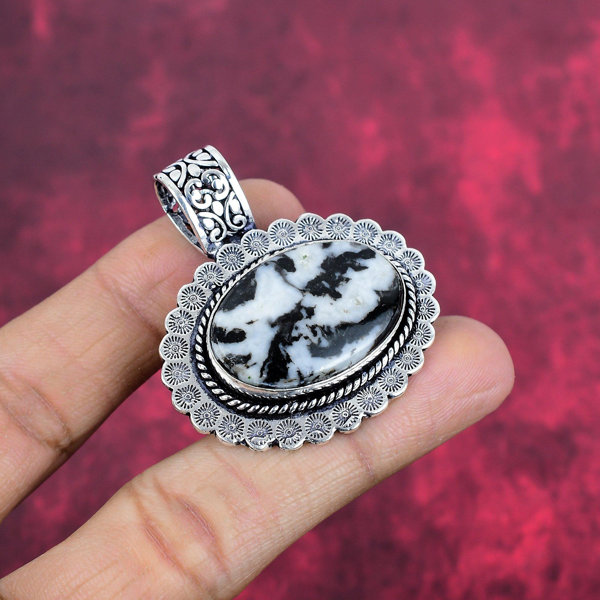 Buffalo Jasper Pendant, 925 Solid Sterling Silver Gemstone Jewelry, Handmade Pendant, For Thanksgiving