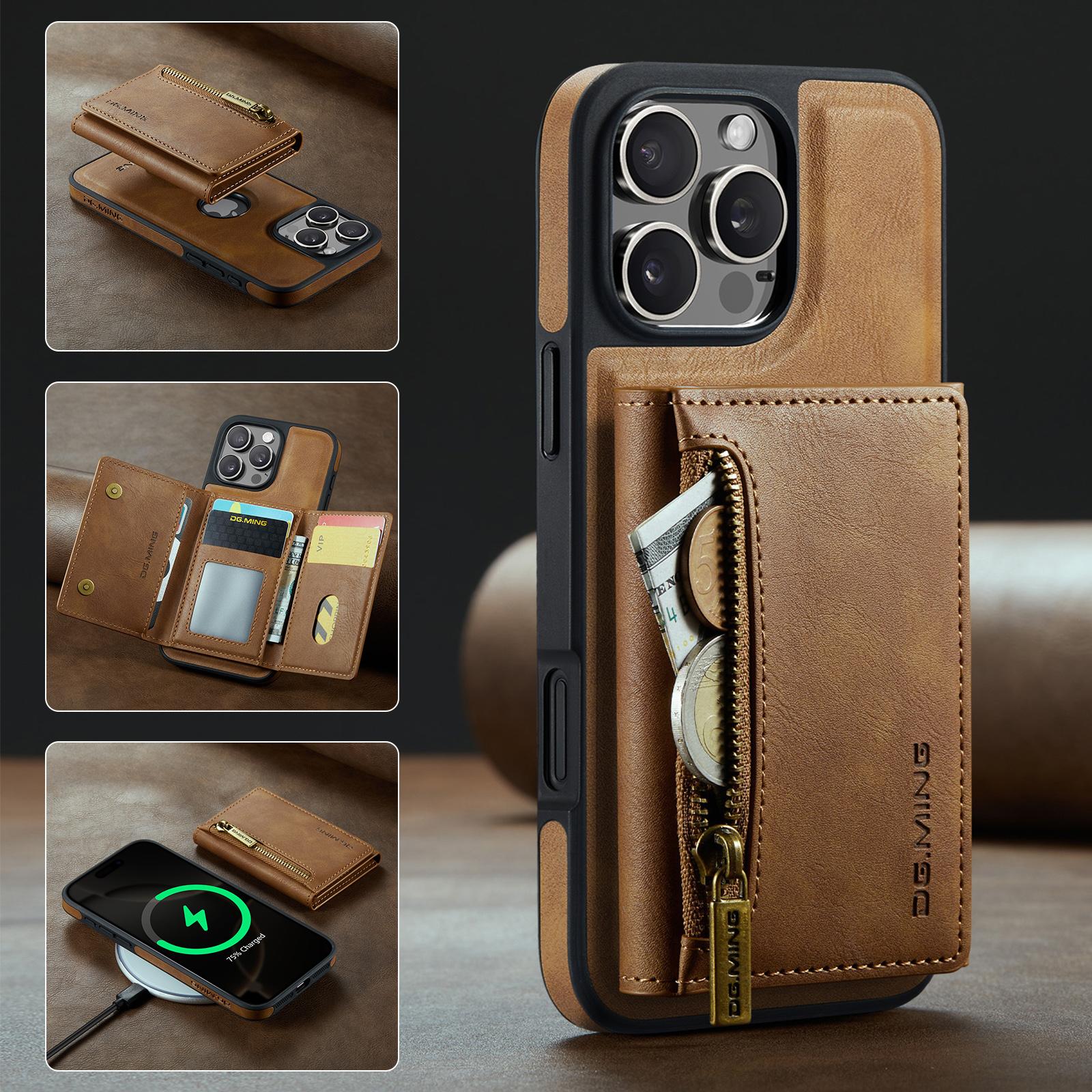 Zipper Detachable Magnetic Leather Phone Wallet Case Stand For iPhone 17 Air 16 15 Plus 13 12 Pro Max Samsung S26 S25 S24 Ultra Google Card Slot Cover