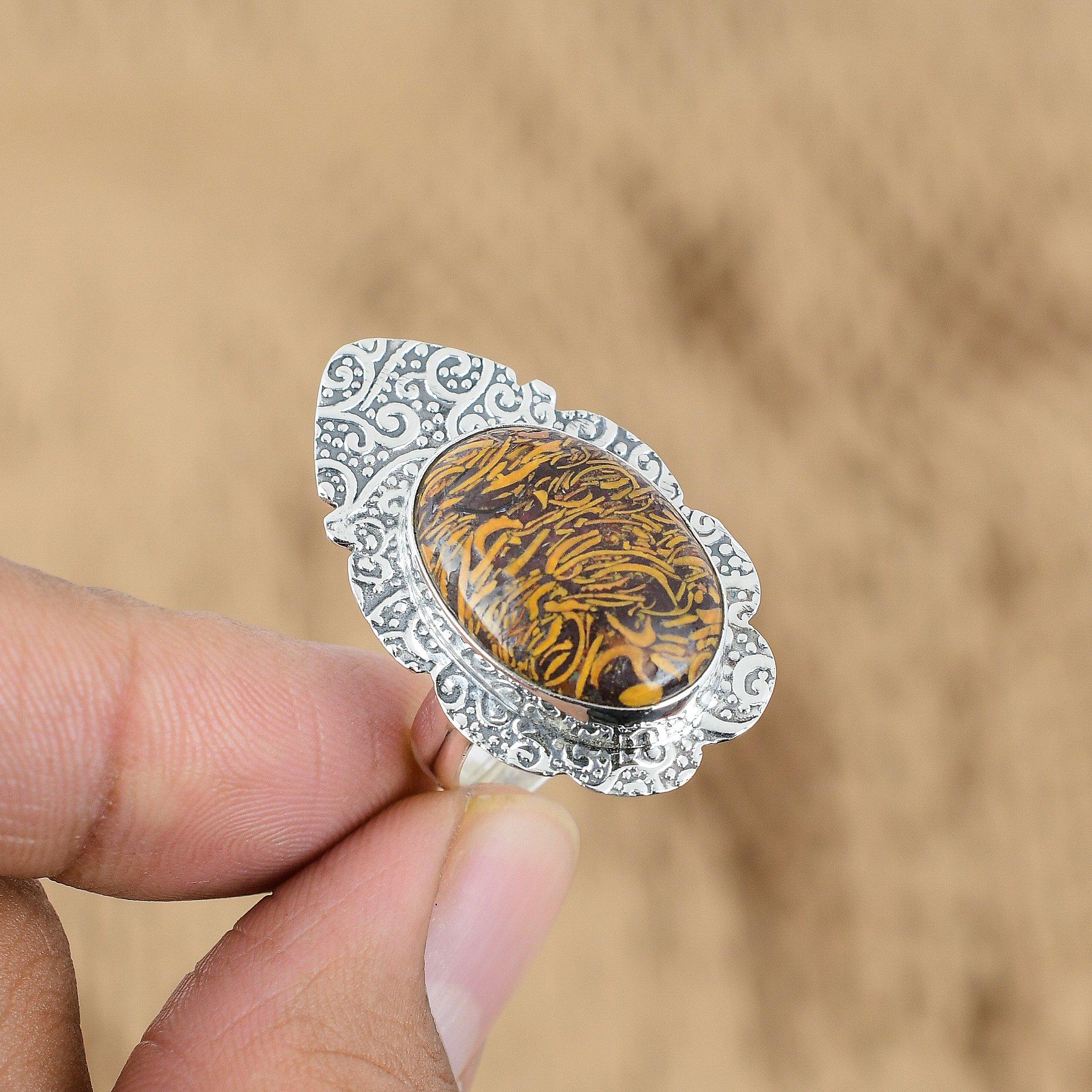 Dárek ke Dni matek Stříbro ryzosti Přírodní Mariam Jaspis Vícekamenný Prsten Šperk