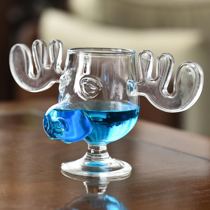 Christmas Moose Mug Goblet Glass Moose Mug for Christmas Vacation