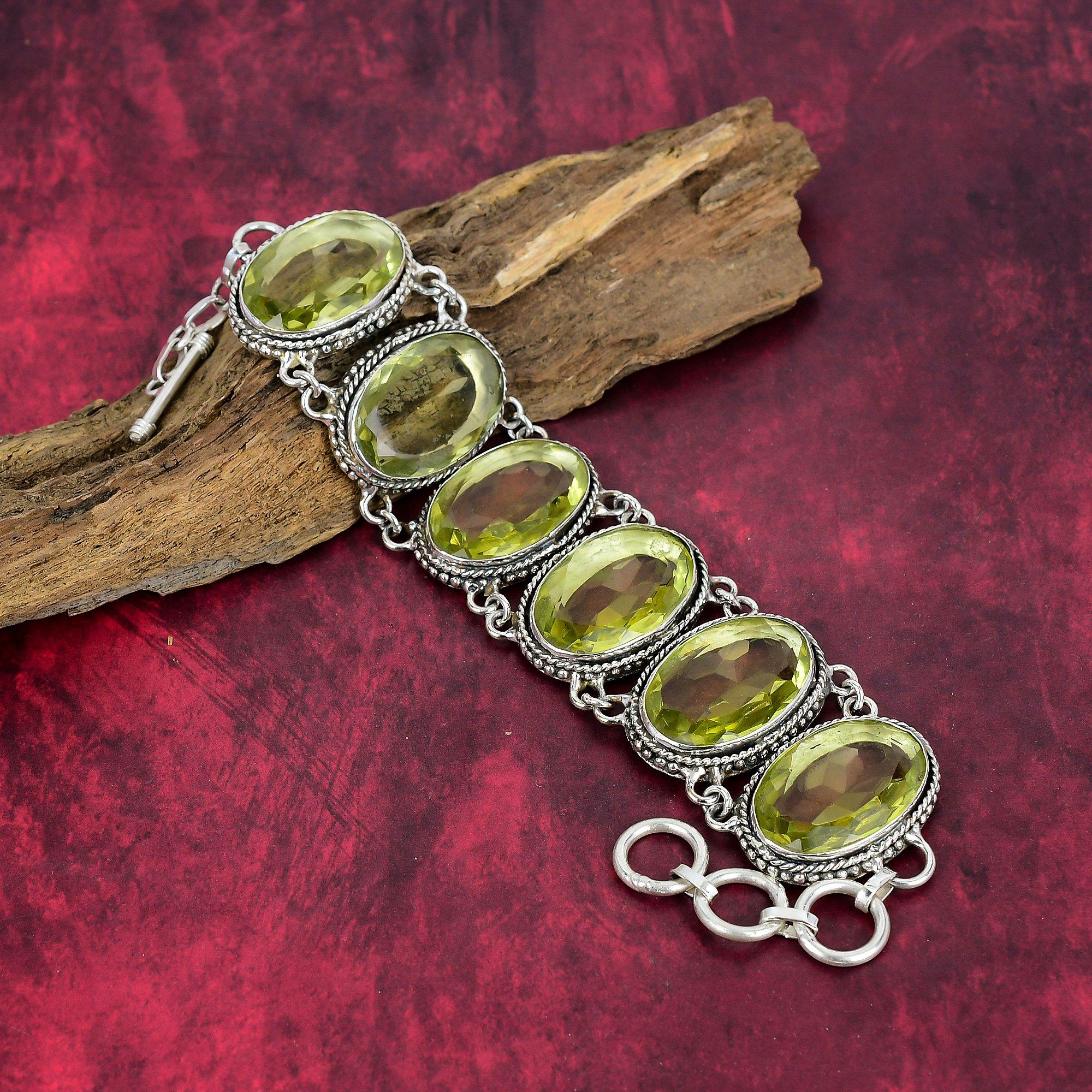 Lemon Topaz Gemstone 925 Solid Sterling Silver Jewelry Bracelet, Handmade Silver Jewelry For Her, Beauteous Topaz Bracelet Jewelry For Women