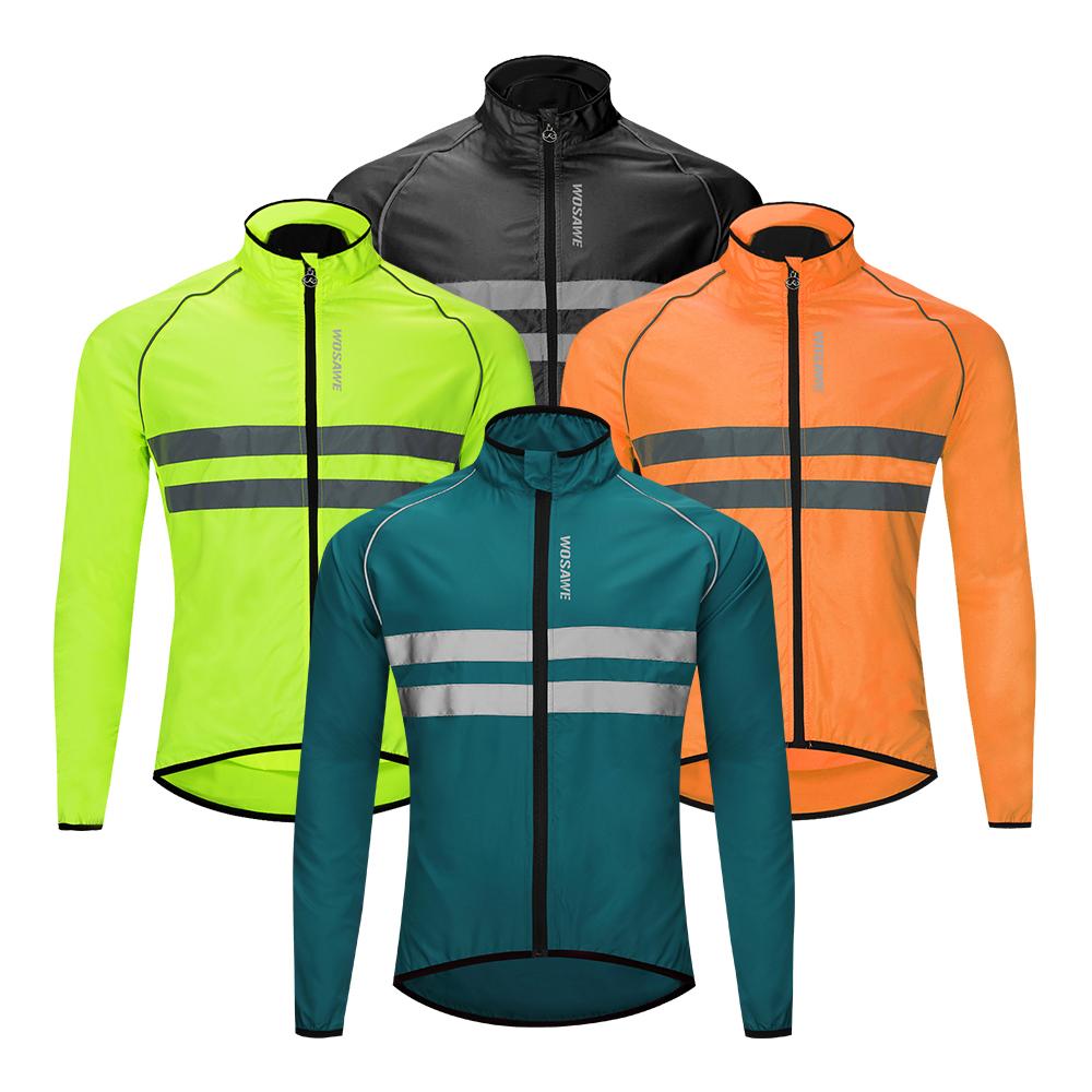 Wosawe Cycling Jackets Water Repellent Bike Windproof Windbreaker Reflective Bicycle Coat