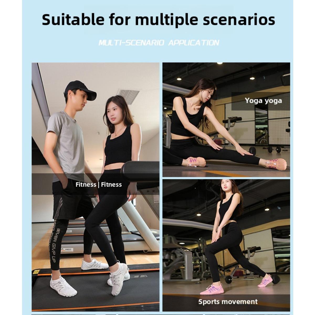 Indoor Fitness, Weight Loss, Skipping Rope Shoes, Men's and Women's Home Soft Soled Yoga Shoes, Silent, Anti Slip, Shock-absorbing Running Shoes