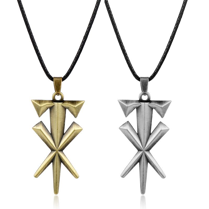 Fashion Jewelry Geometric Cross Undertaker Pendant Necklace Leather Cord Necklace