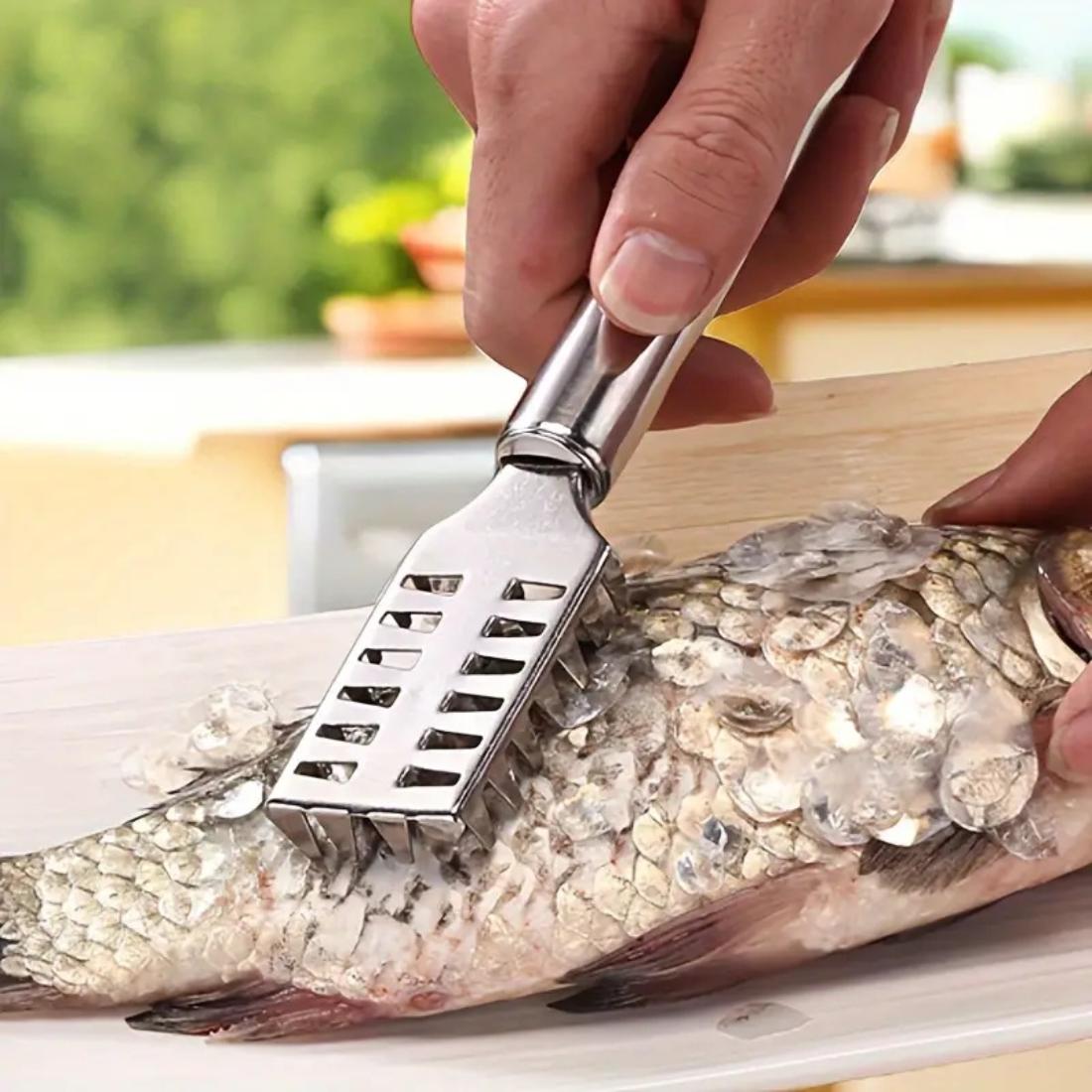 Stainless Steel Multifunctional Fish Scaler Brush, Household Kitchen Seafood Scale Removing Processing Tool