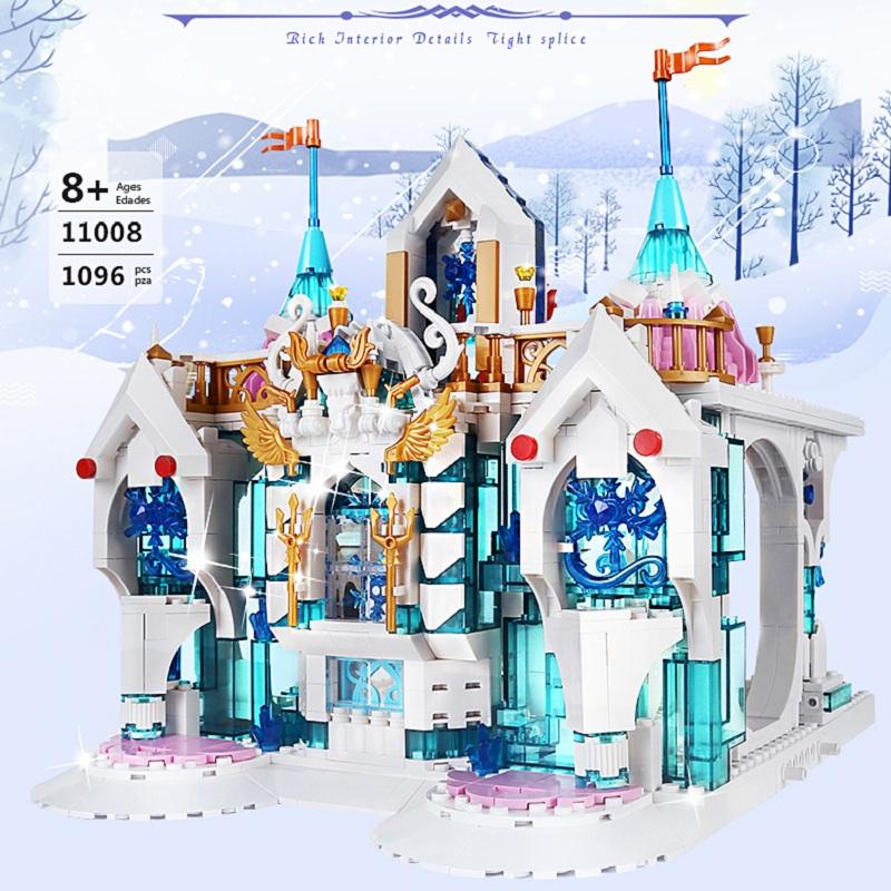 MOULD KING Bausteine Kreative Die MOC Schnee Palast Burg Modell Montage Ziegel Kinder Pädagogisches Spielzeug Weihnachten Geschenke